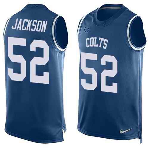 Nike Colts #52 D'Qwell Jackson Royal Blue Team Color Men's Stitched NFL Limited Tank Top Jersey