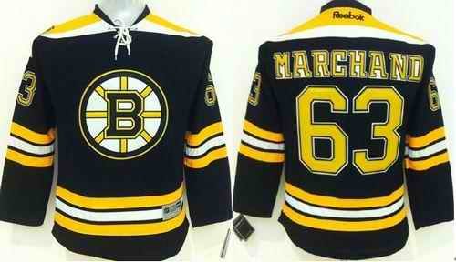 Bruins #63 Brad Marchand Black Youth Stitched NHL Jersey