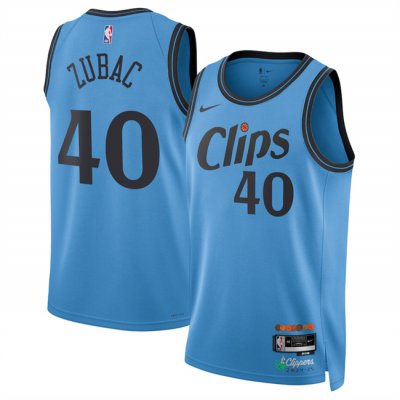 Men's Los Angeles Clippers #40 Ivica Zubac Light Blue 2024/25 City Edition Stitched Jersey