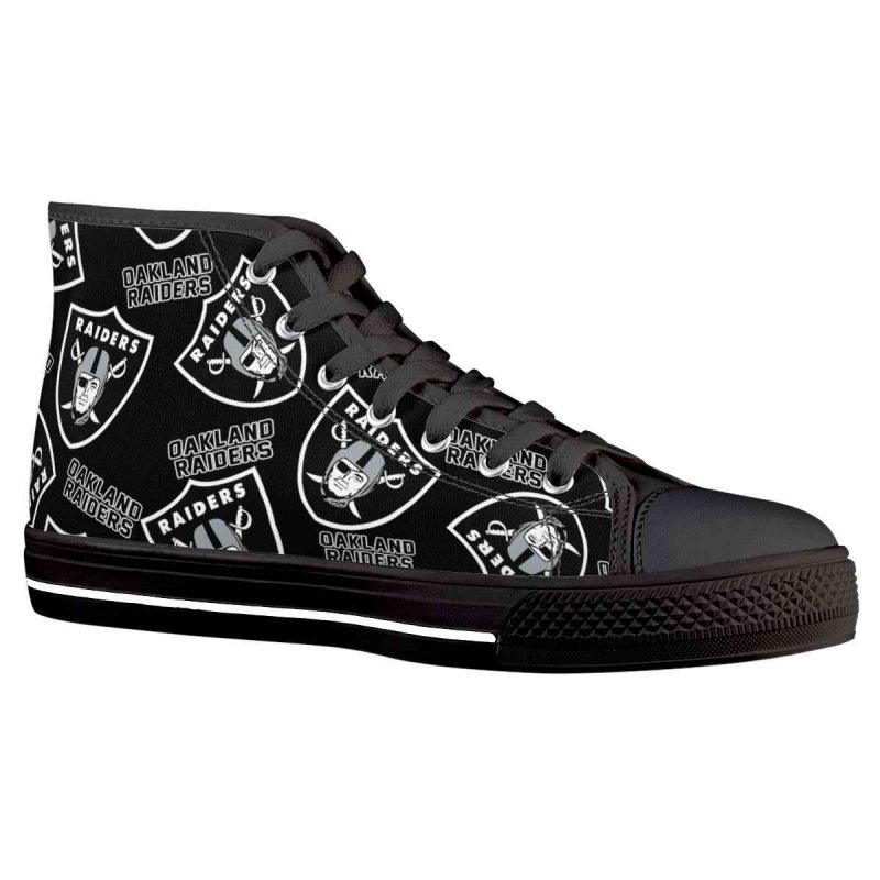 Women's Las Vegas Raiders High Top Canvas Sneakers 007