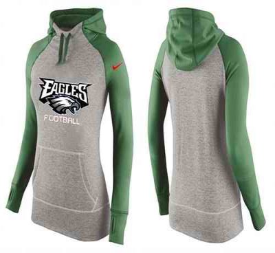 Women's Nike Philadelphia Eagles Performance Hoodie Grey & Green_1