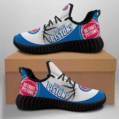 Men's Detroit Pistons Mesh Knit Sneakers/Shoes 001