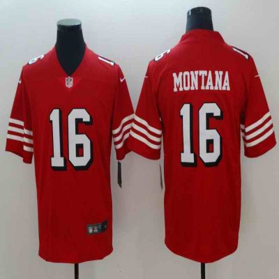 Men's NFL San Francisco 49ers #16 Joe Montana Red 2018 Vapor Untouchable Limited Stitched NFL Jersey