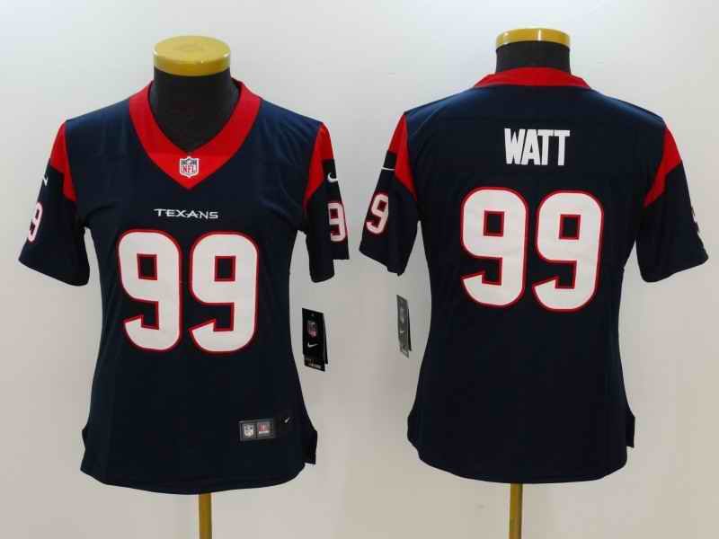 Women's Houston Texans #99 J.J. Watt Navy Vapor Untouchable Limited Stitched NFL Jersey