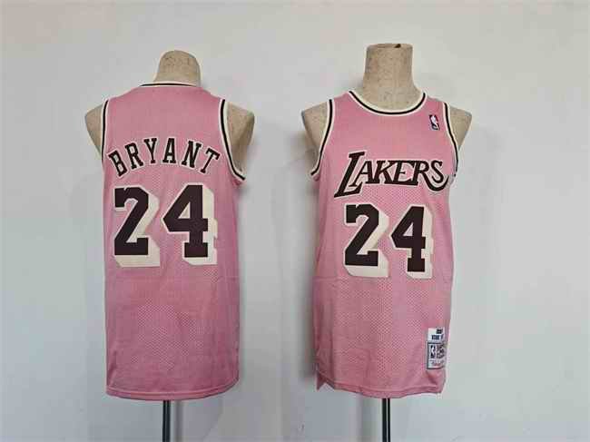 Men's Los Angeles Lakers #24 Kobe Bryant Pink Throwback basketball Jersey