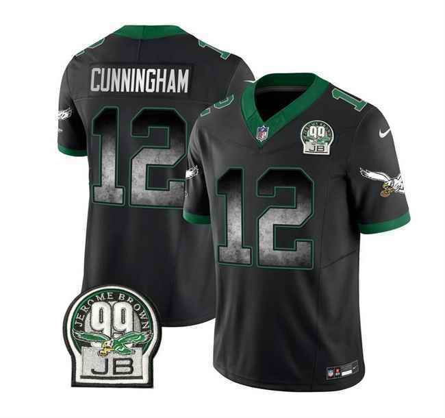 Men's Philadelphia Eagles #12 Randall Cunningham Black 2023 F.U.S.E. Throwback Vapor Untouchable Limited Stitched Football Jersey