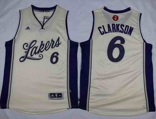 Lakers #6 Jordan Clarkson White 2015-2016 Christmas Day Stitched NBA Jersey