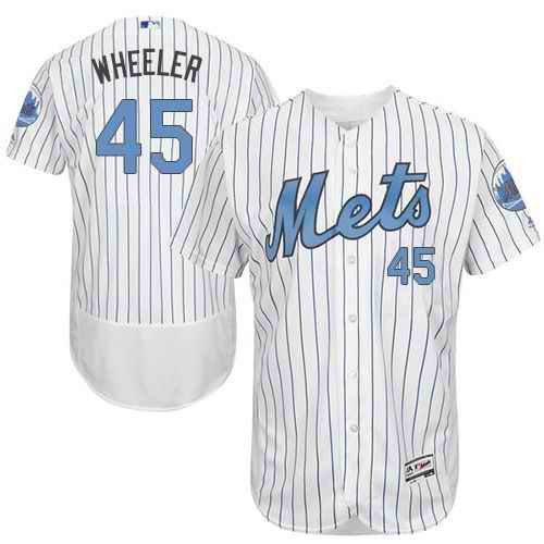 Mets #45 Zack Wheeler White(Blue Strip) Flexbase Authentic Collection 2016 Father's Day Stitched MLB Jersey