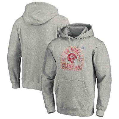 Men's Kansas City Chiefs Heather Gray Super Bowl LIV Champions Kickoff Pullover Hoodie