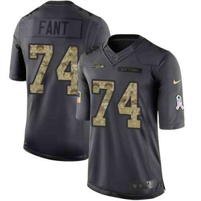 Nike Seahawks #74 George Fant Black Men's Stitched NFL Limited 2016 Salute to Service Jersey