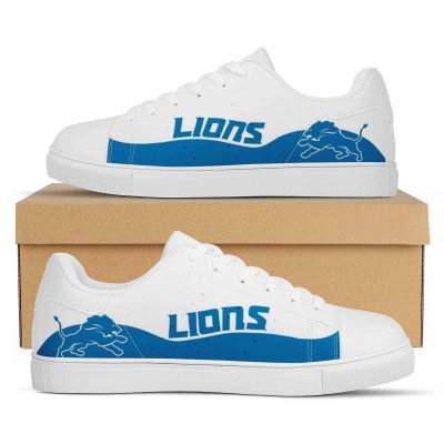 Women's Detroit Lions Low Top Leather Sneakers 003