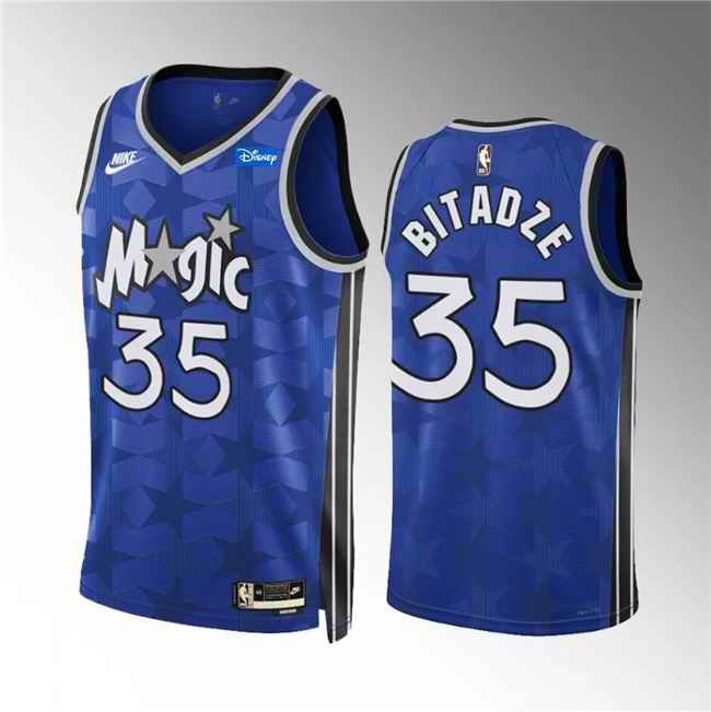 Men's Orlando Magic #35 Goga Bitadze Blue 2023/24 Classic Edition Stitched Basketball Jersey