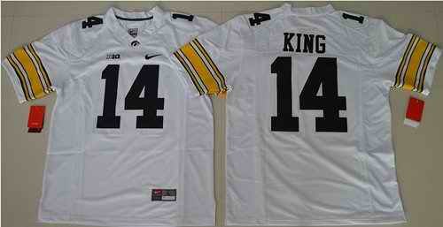 Hawkeyes #14 Desmond King White Stitched NCAA Jersey