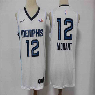 Men's Memphis Grizzlies #12 Ja Morant 2021 White Swingman Stitched NBA Jersey