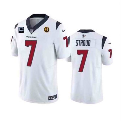 Men's Houston Texans #7 C.J. Stroud White 2023 F.U.S.E. With 1-star C Patch John Madden Patch Vapor Limited Stitched Football Jersey