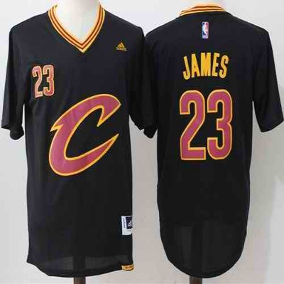 Cavaliers #23 LeBron James Black Short Sleeve C Stitched NBA Jersey