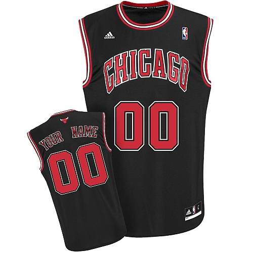 Bulls Personalized Authentic Black NBA Jersey (S-3XL)