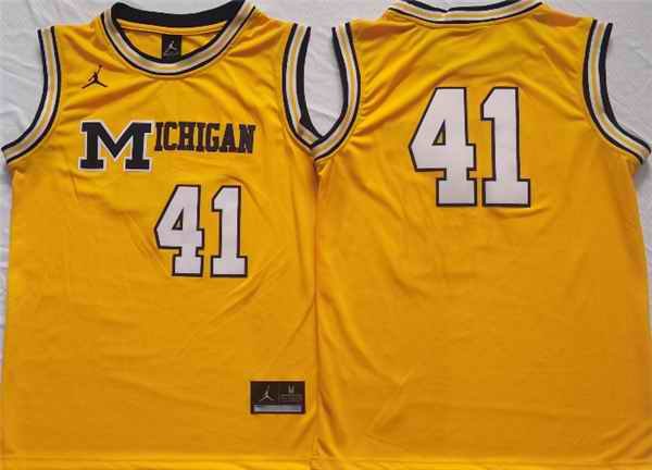 Men's Michigan Wolverines #41 Glen Rice Yellow Stitched Jersey