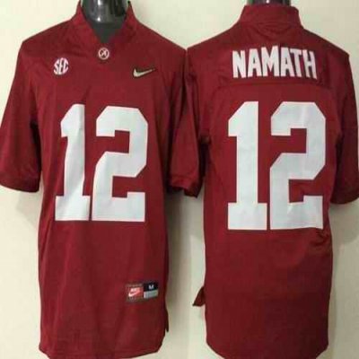 Crimson Tide #12 Joe Namath Red Stitched NCAA Jersey