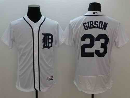 Tigers #23 Kirk Gibson White Flexbase Authentic Collection Stitched MLB Jersey