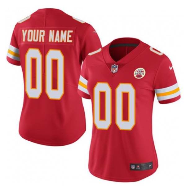 Women's Kansas City Chiefs Customized Red Limited Stitched NFLJersey(Run Small'