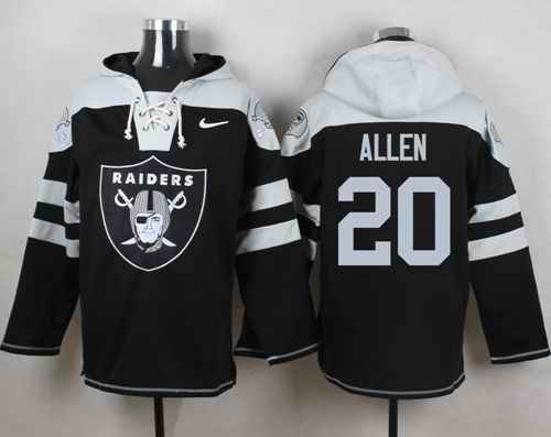 Nike Raiders #20 Nate Allen Black Player Pullover NFL Hoodie