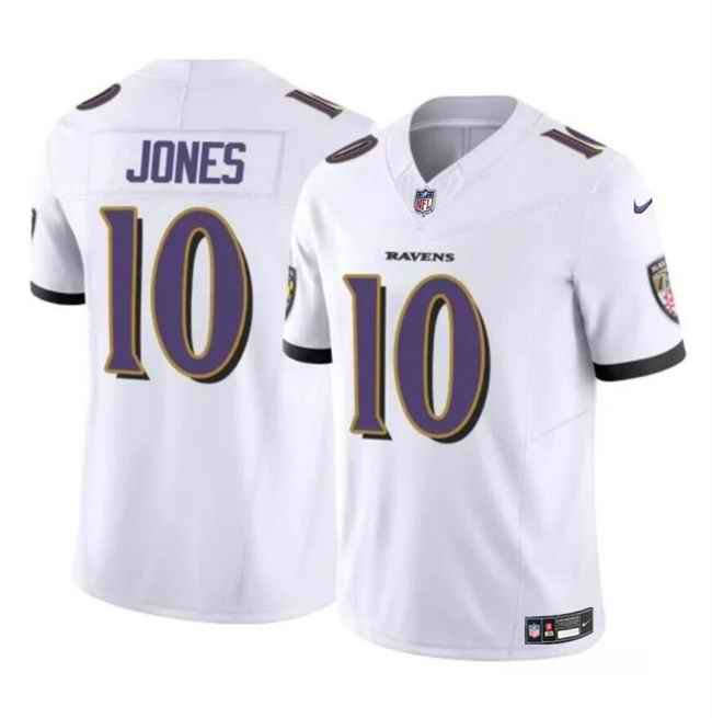 Youth Baltimore Ravens #10 Emory Jones White 2023 F.U.S.E Vapor Limited Football Jersey