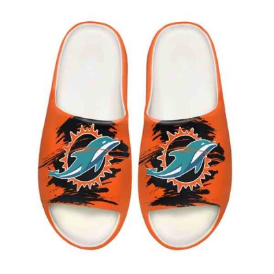 Men's Miami Dolphins Yeezy Slippers/Shoes 003