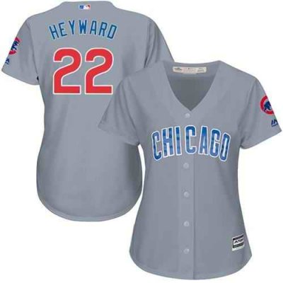 Cubs #22 Jason Heyward Grey Road Women's Stitched MLB Jersey