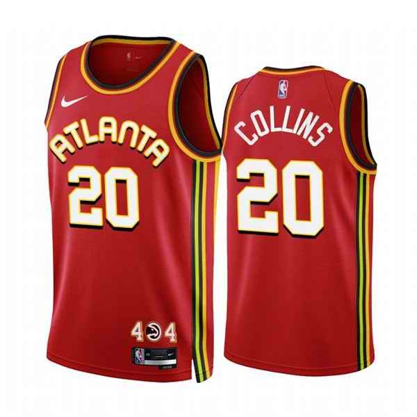 Men's Atlanta Hawks #20 John Collins 2022/23 Red Icon Edition Stitched Jersey