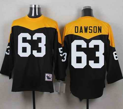 Mitchell And Ness 1967 Steelers #63 Dermontti Dawson Black/Yelllow Throwback Men's Stitched NFL Jersey