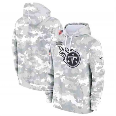 Youth Tennessee Titans 2024 White/Gray Salute To Service Pullover Hoodie