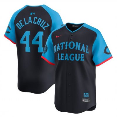 Men's National League #44 Elly De La Cruz Navy 2024 All-Star Limited Stitched Baseball Jersey