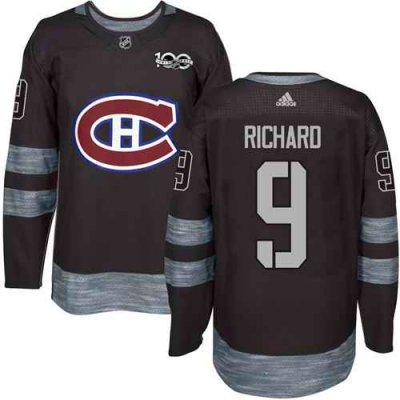 Canadiens #9 Maurice Richard Black 1917-2017 100th Anniversary Stitched NHL Jersey