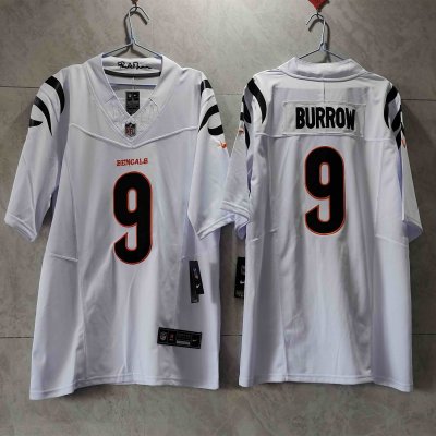 Men's Cincinnati Bengals #9 Joe Burrow White 2023 F.U.S.E. Vapor Untouchable Limited Stitched Jersey