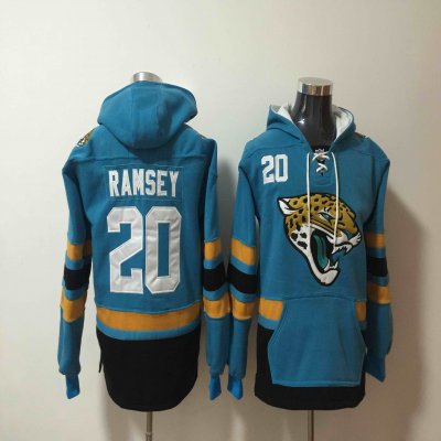 Men's Jacksonville Jaguars #20 Jalen Ramsey Teal All Stitched NFL Hooded Sweatshirt