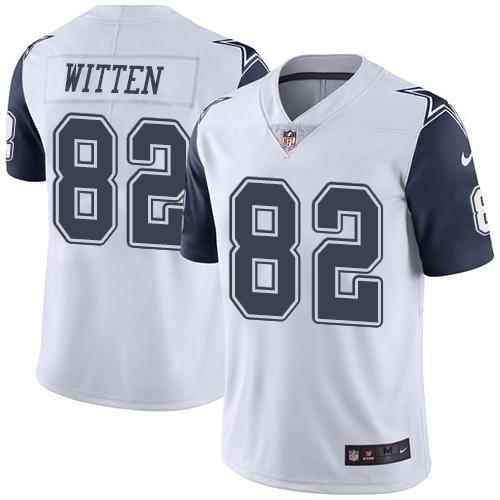 Nike Cowboys #82 Jason Witten White Youth Stitched NFL Limited Rush Jersey