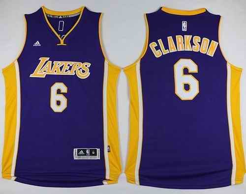 Lakers #6 Jordan Clarkson Purple Stitched NBA Jersey