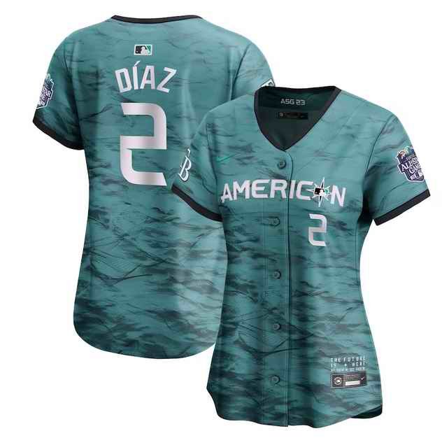 Women's Tampa Bay Rays #2 Yandy D'az Teal 2023 All-star Stitched Baseball Jersey(Run Small)