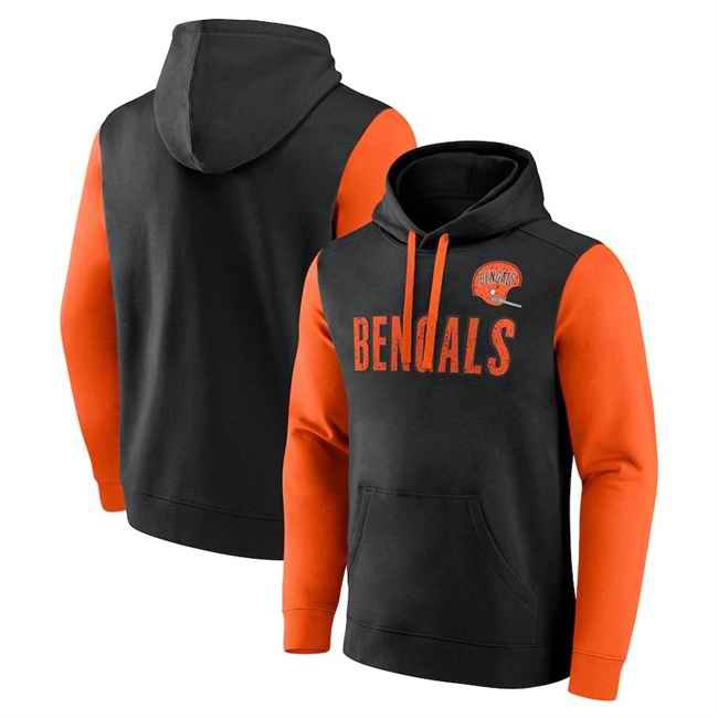 Men's Cincinnati Bengals Black/Orange Fleece Pullover Hoodie