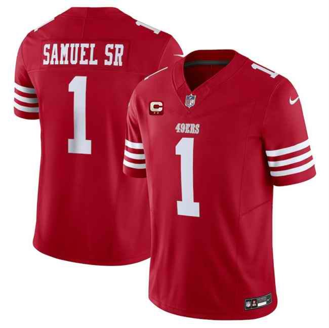 Men's San Francisco 49ers #1 Deebo Samuel SR Red 2024 F.U.S.E. With 2-Star C Patch Vapor Untouchable Limited Stitched Football Jersey