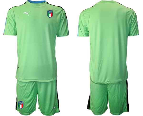 Men's Italy Blank Green Goalkeeper Soccer Jersey Suit