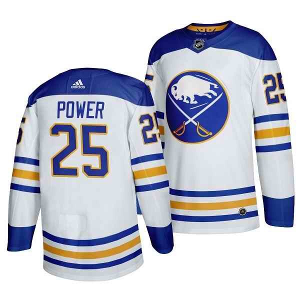 Men's Buffalo Sabres #25 Owen Power White Stitched Jersey