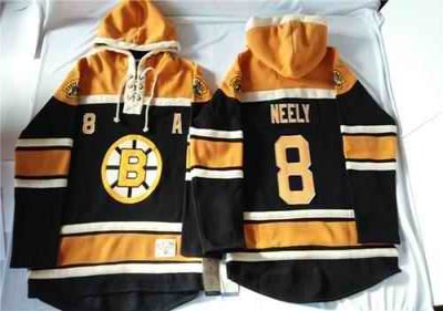 Bruins #8 Cam Neely Black Sawyer Hooded Sweatshirt Stitched NHL Jersey