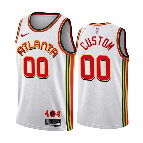 Men's Atlanta Hawks Customized 2022/23 White Association Edition Stitched Jersey