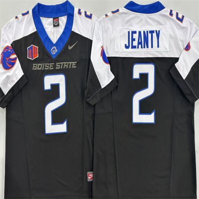 Men's Boise State Broncos #2 Ashton Jeanty Black/White 2024 F.U.S.E. Vapor Limited Stitched Football Jersey