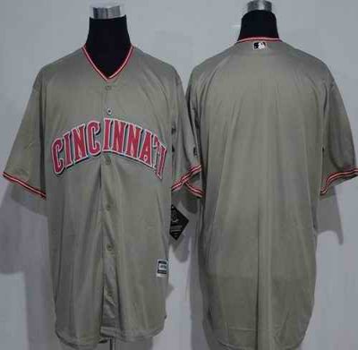 Reds Blank Grey New Cool Base Stitched MLB Jersey