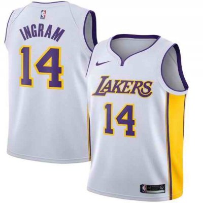 Men's Los Angeles Lakers #14 Brandon Ingram White Association Edition Stitched Jersey