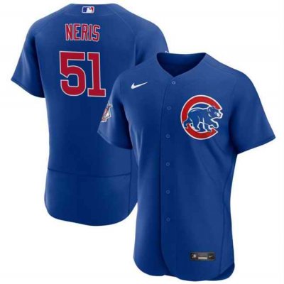 Men's Chicago Cubs #51 H'ctor Neris Blue Flex Base Stitched Baseball Jersey