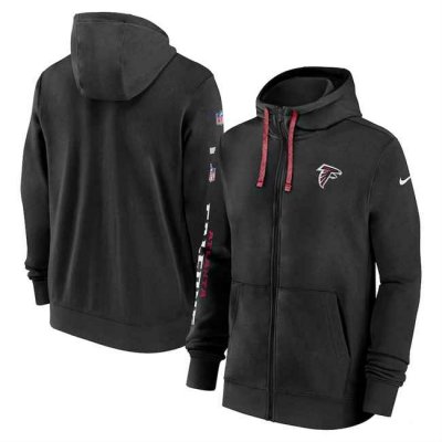 Men's Atlanta Falcons Black 2024 Team Full-Zip Hoodie